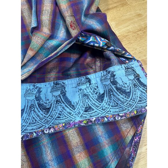 Robert Graham Purple Beige Plaid Men's Long Sleeve Button Down Shirt Size M - Picture 3 of 9